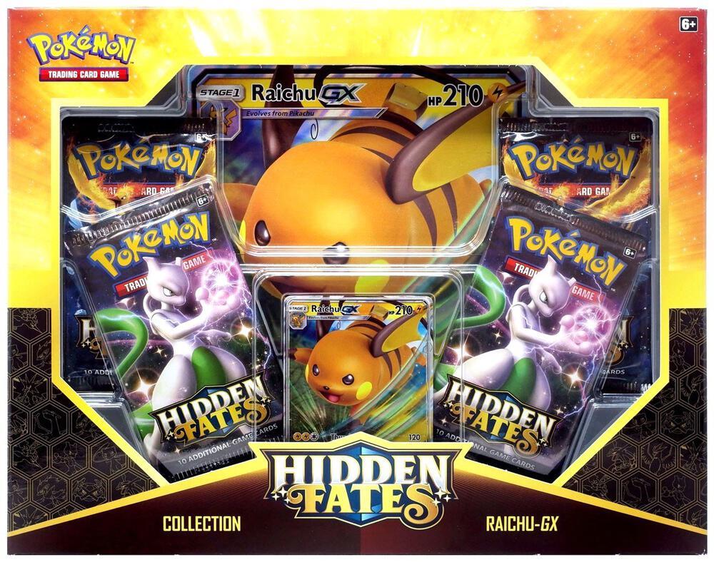 Pokemon Hidden Fates Raichu GX Collection box, factory sealed (Sun & Moon)