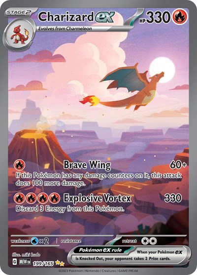 Pokemon Charizard ex 199/165 Special Illustration Rare card, Scarlet & Violet 151, Near Mint